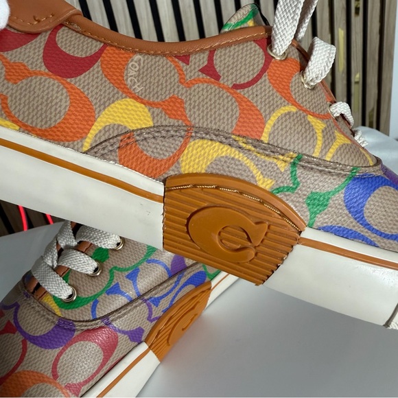 NEW 🌈 COACH 🌸 Women's Citysole Skate Sneakers in the Rainbow Signature Canvas ‼️ - Picture 10 of 12